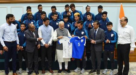 narendra modi with india u-17