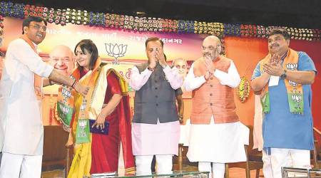 Gujarat Assembly elections, Congress leader, Kashmira Nathwani, Nathwani joins BJP, BJP, Gujarat assembly elections, Gujarat assembly polls, india news, indian express news