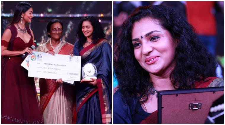 Parvathy silver peacock IFFI 2017 award Take Off