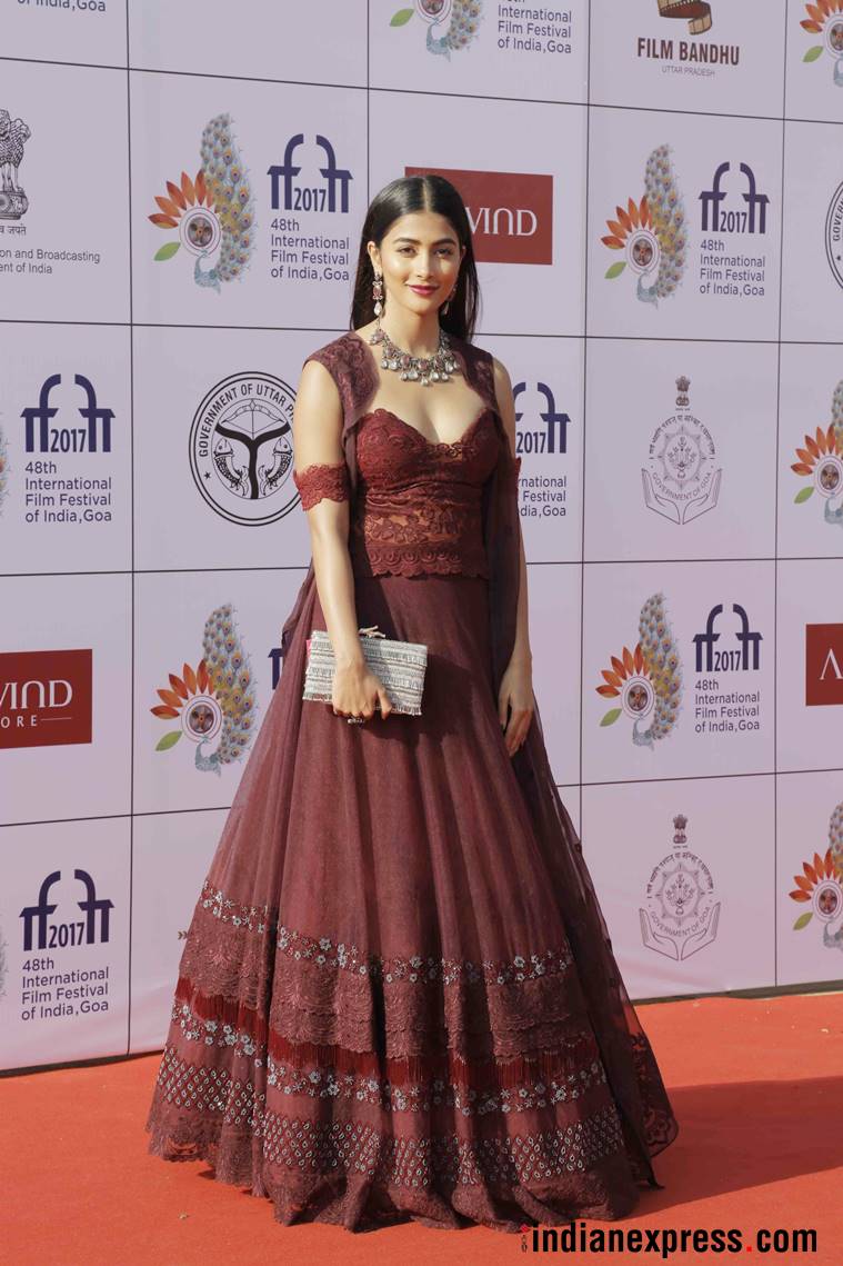 Nidhi Agarwal Sex Scene Video - Pooja Hegde's burgundy lehenga is an interesting mix of modern and  traditional fashion | Lifestyle News,The Indian Express