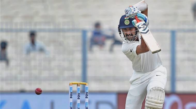 India vs Sri Lanka, Cheteshwar Pujara, Cheteshwar Pujara India, Cheteshwar Pujara batting, Cheteshwar Pujara runs, Suranga Lakmal, Virat Kohli, Sri Lanka tour of India 2017, sports news, cricket, Indian Express