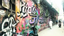 puma, puma painting, puma heritage building, puma heritage building painting, puma Old Delhi graffiti