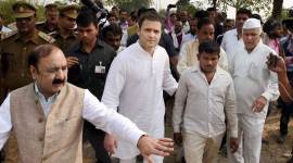 rahul gandhi photos, rahul gandhi pics, ntpc explosion, rahul gandhi ntpc blast pictures, congress, rahul gandhi rae bareli visit images, indian express