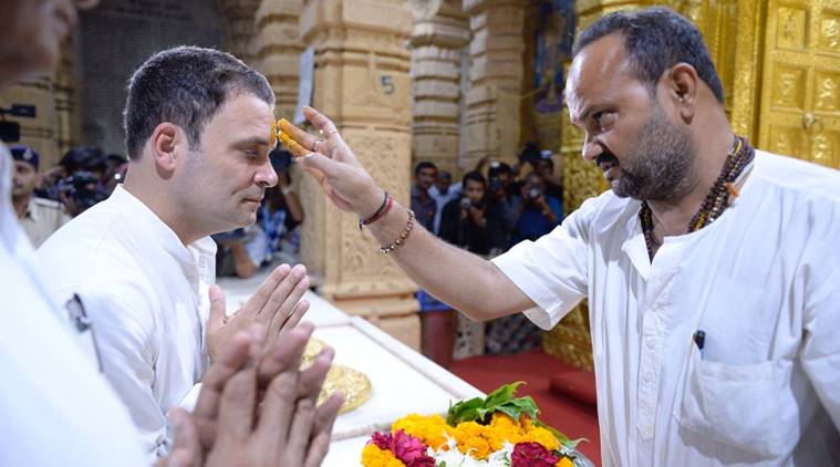 rahul gandhi, gujarat elections, rahul gandhi religion, rahul gandhi hindu, congress, rahul gandhi caste, Gujarat Assembly polls 2017, rahul name in religion registry, rahul somnath temple, india news, indian express