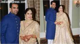 Sagarika Ghatge and Zaheer Khan at their wedding reception