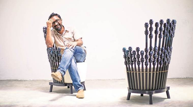 Sandeep Sangaru, truss me stool, interior designer, nid, national institute of design, tripura, christie's, art, indian express