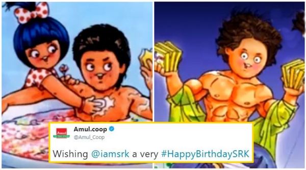 amul wishes shahrukh khan, shahrukh khan's birthday, shahrukh khan birthday celebration, srk birthday, viral video, social media viral, indian express, Indian express news