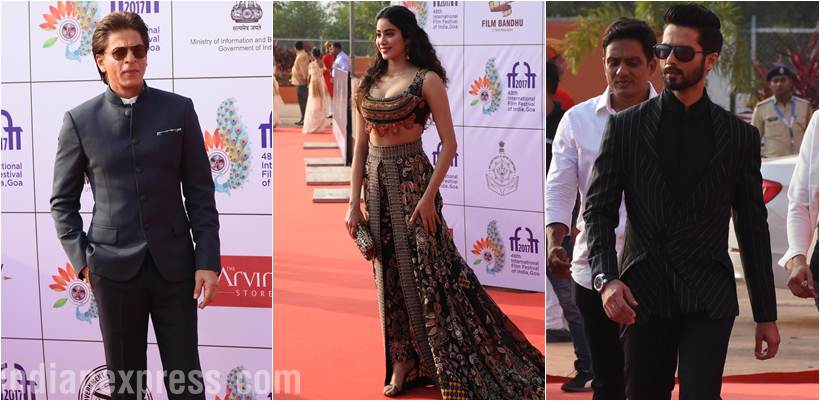 Shah Rukh Khan, Janhvi Kapoor, Shahid Kapoor at IFFI 2017