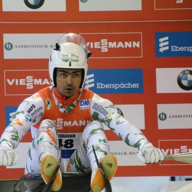 Shiva Keshavan in action at the World Cup