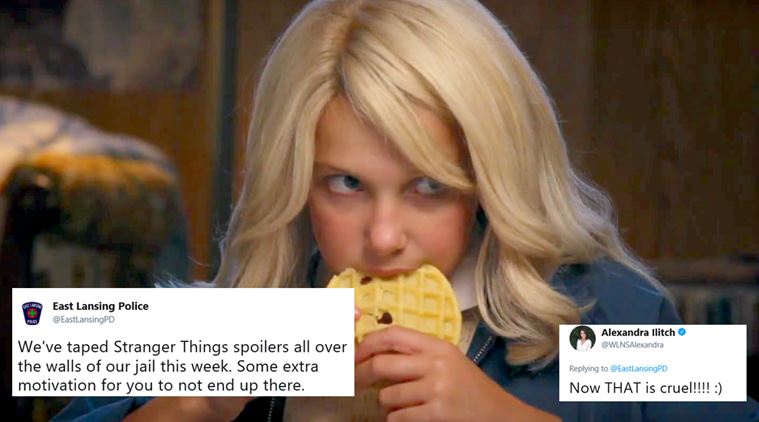 stranger things, stanger things spoilers, eleven stranger things, East Lansing Police, East Lansing Police stranger things threat, mumbai police, viral news, funny news, indian Express