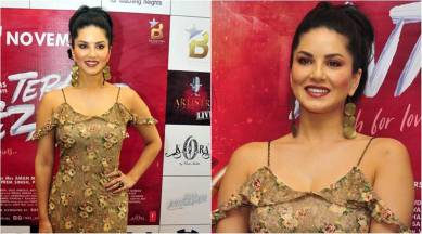 Sunny Leone, Sunny Leone fashion, Sunny Leone dress, Sunny Leone movies, Sunny Leone Tera Intezaar, Tera Intezaar pictures, indian express, indian express news