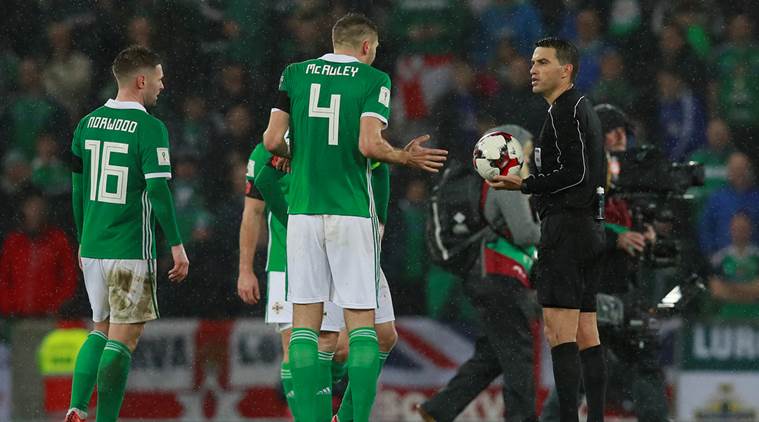 switzerland vs northern ireland, world cup playoff, russia world cup qualification, Xherdan Shaqiri, switzerland penalty, football, sports news, indian express
