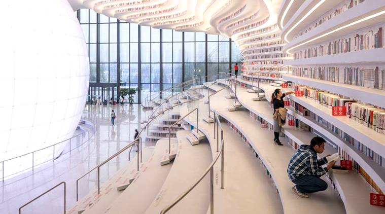 Tianjin Binhai Library, eye shaped library