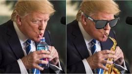donald trump, trump memes, trump water botte, trump bottle meme, donald trump funny memes, trump photoshop battle, viral news, funny news, world news, indian express