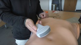 Ultrasound machine, 10 dollar microchip, ultrasound 3D imaging, Duke University, Stanford University, ultrasound gel, CT scan, MRI scan, computer programme, 3D model, clinical trials,