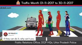 uttar pradesh, up police, up road safety month, up traffic rules tweets, up police comics tweets, traffic rules up police funny tweets, police funny tweets, indian express