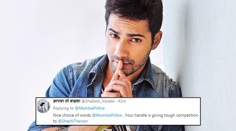 varun dhawan, varun dhawan mumbai police, mumbai police challan to varun dhawan, mumbai police reply to varun dhawan, mumbai police varun dhawan on twitter, twitter reactions, indian express, indian express news