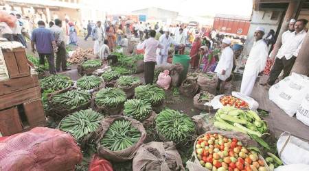 Stocks of vegetables, Fifty of supplies from other state, APMC, Indian Express