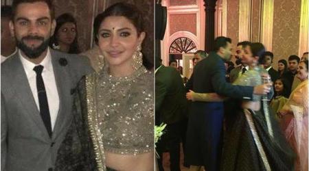 Virat Kohli and Anushka Sharma at Zaheer Khan and Sagarika Ghatge's reception