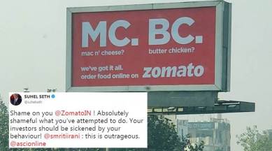 zomato, zomato mc bc, zomato mc bc poster, zomato ad viral, zomato mc bc ad viral, zomato mc bc viral poster twitter reactions, indian express, indian express news