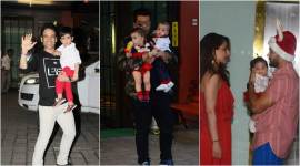 photos of karan johar, soha ali khan and tusshar kapoor with their children at arpita khan party