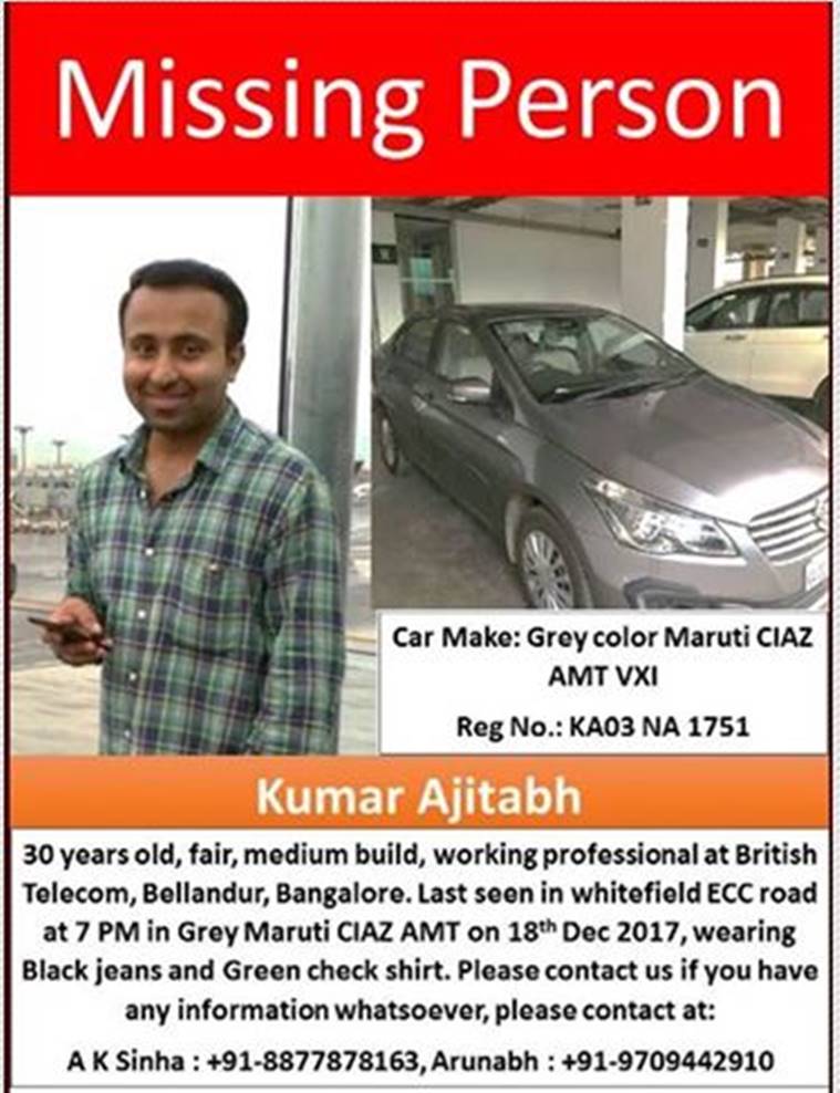 Bengaluru techie missing for five days, had gone to meet prospective