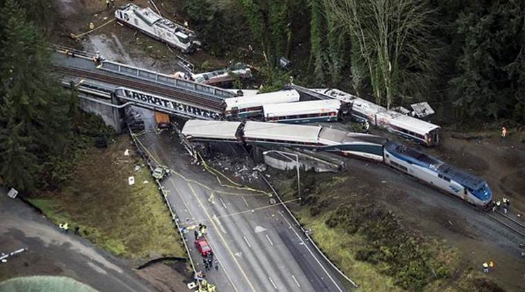 amtrak, amtrak accident, us train accident, us derailment, washington derailment, derailment, Interstate 5, us news, indian express