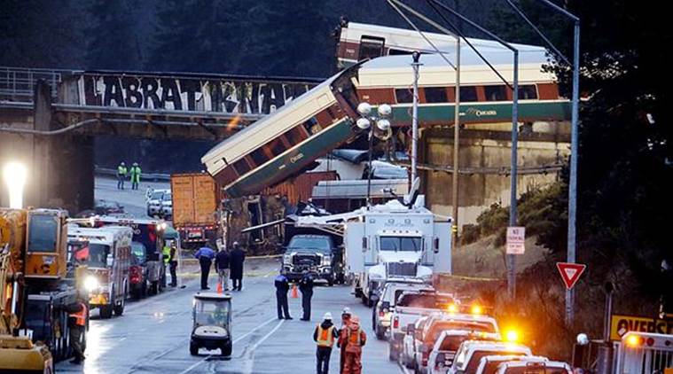 amtrak, amtrak accident, us train accident, us derailment, washington derailment, derailment, Interstate 5, us news, indian express