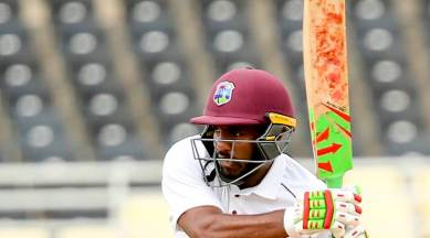 West Indies' Sunil Ambris