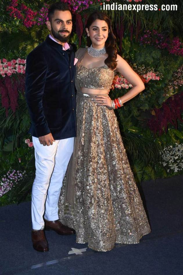 anushka sharma and virat kohli at mumbai reception