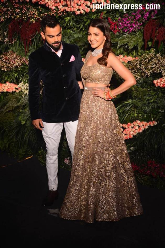 anushka sharma and virat kohli at mumbai reception