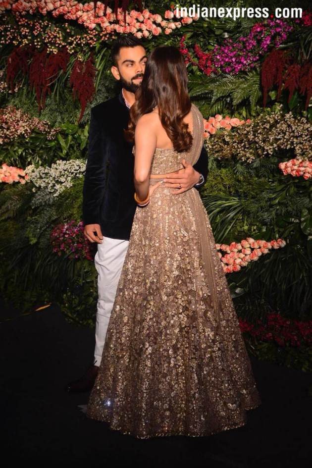 anushka sharma and virat kohli at mumbai reception