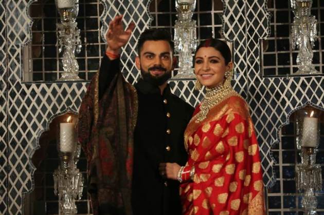 anushka sharma virat kohli delhi reception photos