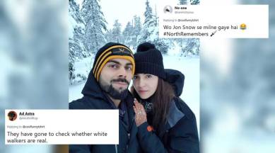 Anushka Sharma, Virat Kohli, virat anushka honeymoon photo, anushka honeymoon pic, virunshka wedding, virat anushka photos, virat anushka memes, indian express, viral news,
