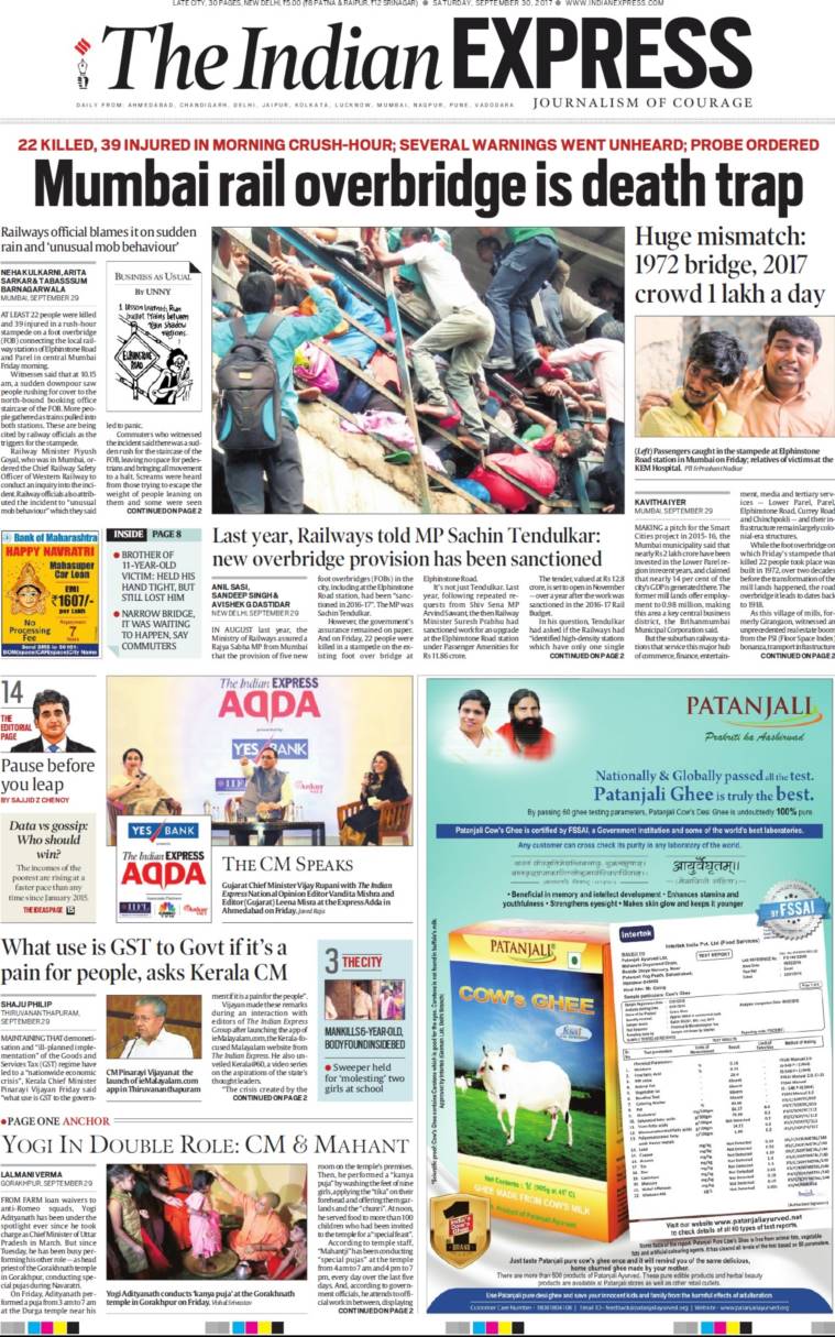 Looking At 2017 Through The Indian Express Front Pages | India News ...