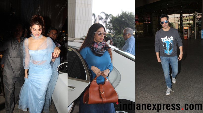 bollywood celeb spotted photos of jacqueline fernandez, sridevi, varun dhawan and others