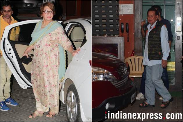 helen and salim khan at arpita khan christmas party
