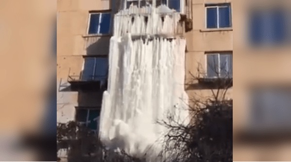 viral video, frozen waterfall, frozen waterfall facebook, facebook videos, viral video 2017, indian express, indian express news
