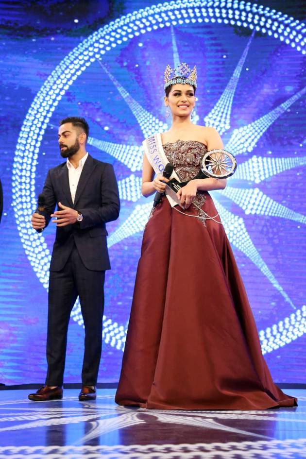 Manushi Chhillar, Virat Kohli, Arun Jaitley, Rajkummar Rao, Adar Poonawalla, Ravi Shastri, Kidambi Srikanth, CNN IBN Indian of the Year Awards 2017, Indian of the Year Awards 2017, Mnaushi Chhillar at Indian of the Year Awards, Virat Kohli at Indian of the Year Award, Manushi Chhillar news, Manushi Chhillar latest news, Manushi Chhillar photos, Manushi Chhillar latest photos, Manushi Chhillar pictures, Manushi Chhillar latest pictures, Manushi Chhillar fashion, Manushi Chhillar style, Manushi Chhillar in gown, Manushi Chhillar in Monisha Jaisingh, celeb fashion, bollywood fashion, celeb news, Bollywood news, indian express, indian express news