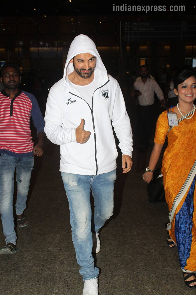 John Abraham at the airport
