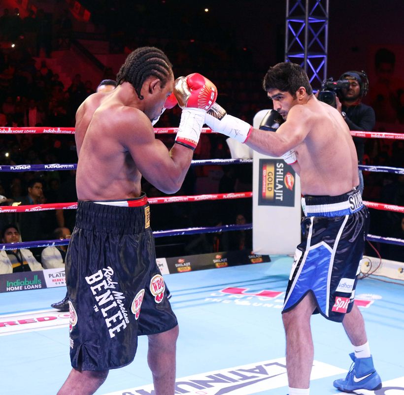 Vijender Singh, Vijender Singh vs Ernest Amuzu, Vijender vs Amuzu, Rajasthan Rumble, Vijender vs Amuzu photos, Indian Express