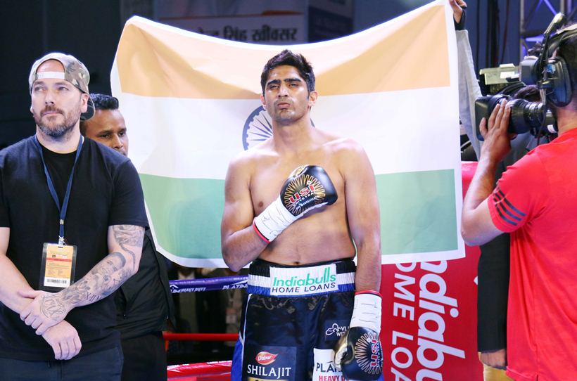 Vijender Singh, Vijender Singh vs Ernest Amuzu, Vijender vs Amuzu, Rajasthan Rumble, Vijender vs Amuzu photos, Indian Express