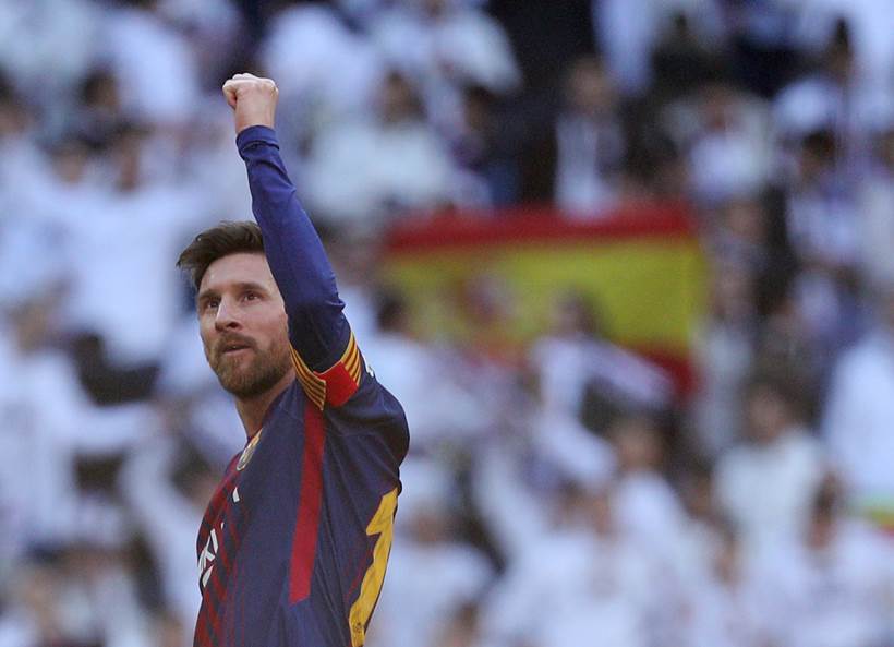 Real Madrid fan at Bernabeu caught CELEBRATING Lionel Messi's