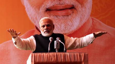 Prime Minister Narendra Modi arriving for the Deepawali Mangal Milan programme at BJP headquarters in New Delhi on Saturday. Express Photo By Amit Mehra 28 October 2017