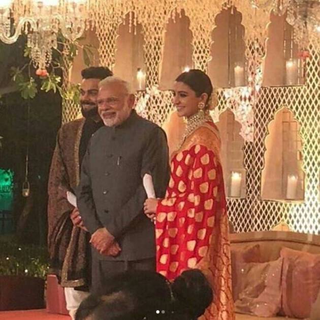 anushka sharma virat kohli delhi reception photos modi