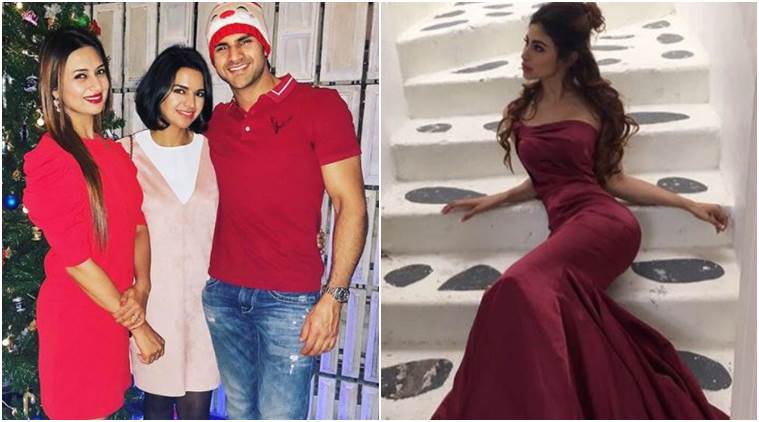 television actors celebrate christmas divyanka tripathi and mouni roy