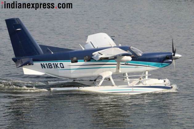 Narendra Modi, Gujarat Assembly Elections 2017, Seaplane, Modi travels in seaplane, Sabarmati, Sabarmati seaplane, Indian Express