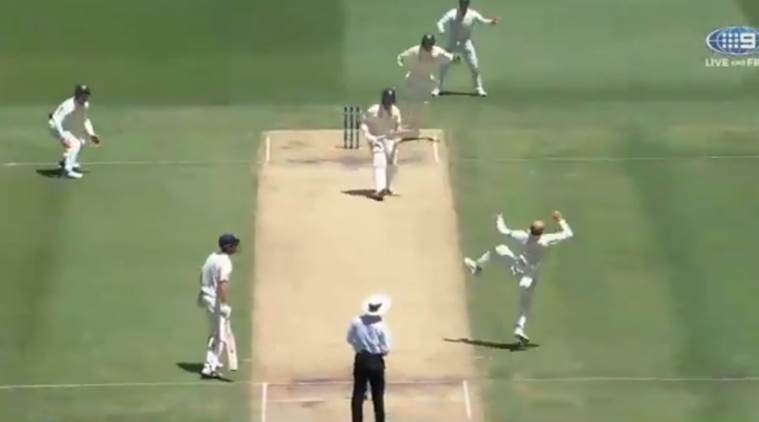 A cricketer's incredible reflex catch during an interview has the