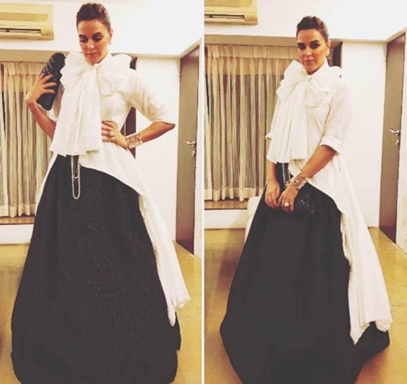 Neha Dhupia, Bizarre outfits 2017, Fashion Misses 2017, Worst Outfits 2017