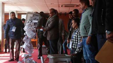 Nepal polls, Left alliance in Nepal, KP Oli, Prachand, nepal communist alliance, nepal government, Nepal news, Indian express news